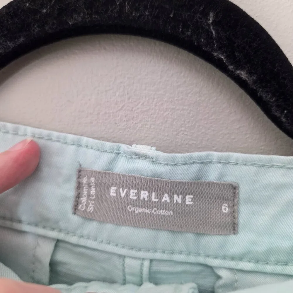 EVERLANE Blue Hight Waist Pleated Tourist Shorts